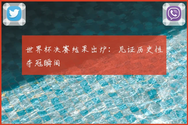 世界杯决赛结果出炉：见证历史性夺冠瞬间
